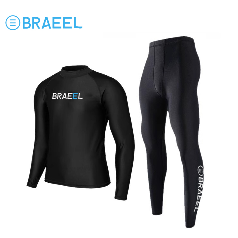Two pairs of pure black-haired man pants